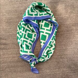 Green and Blue Geometric Scarf